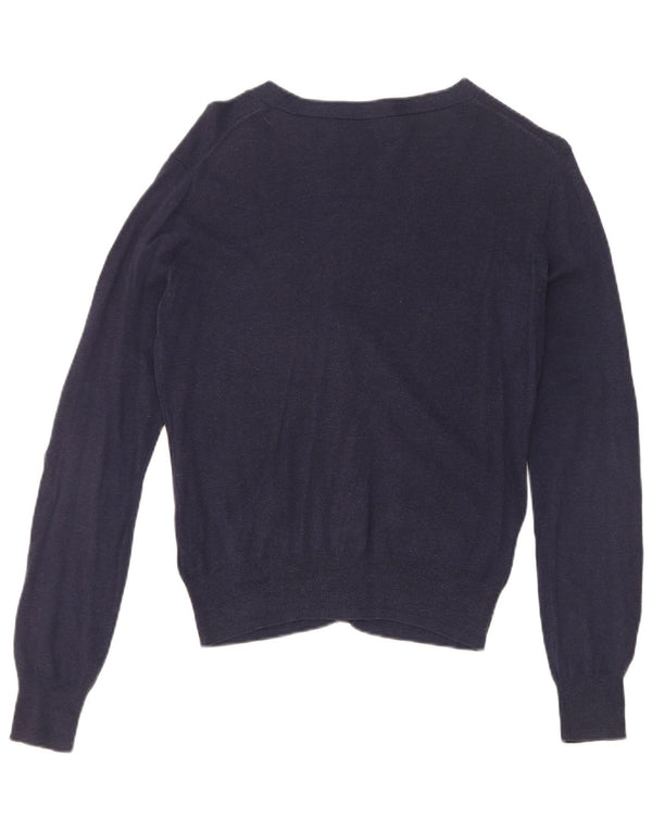 Pulover Cardigan pentru Damă Zara UK 12 Medium Bleumarin Bumbac