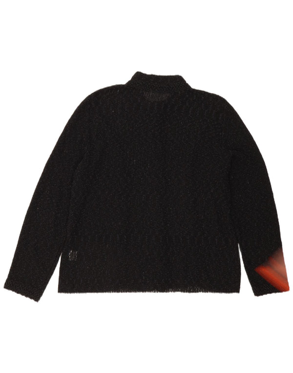 Pulover Vintage cardigan transparent pentru femei IT 50 XL acrilic negru