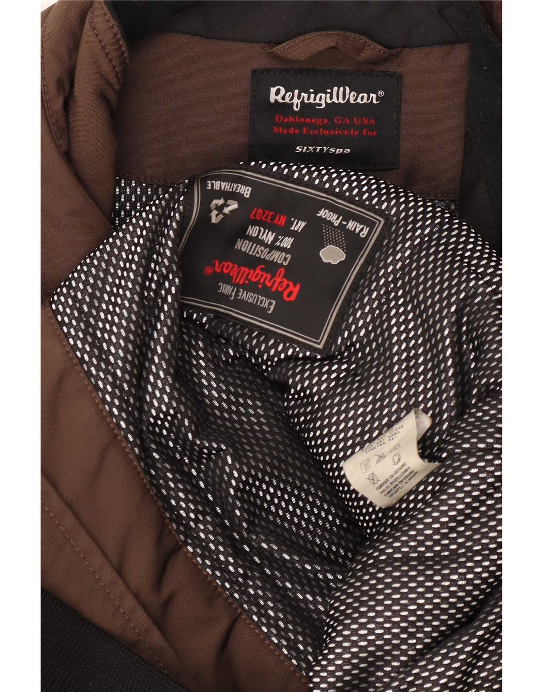 Refrigiwear Jachetă Bomber Windbreaker pentru bărbați UK 44 2XL Maro Nylon