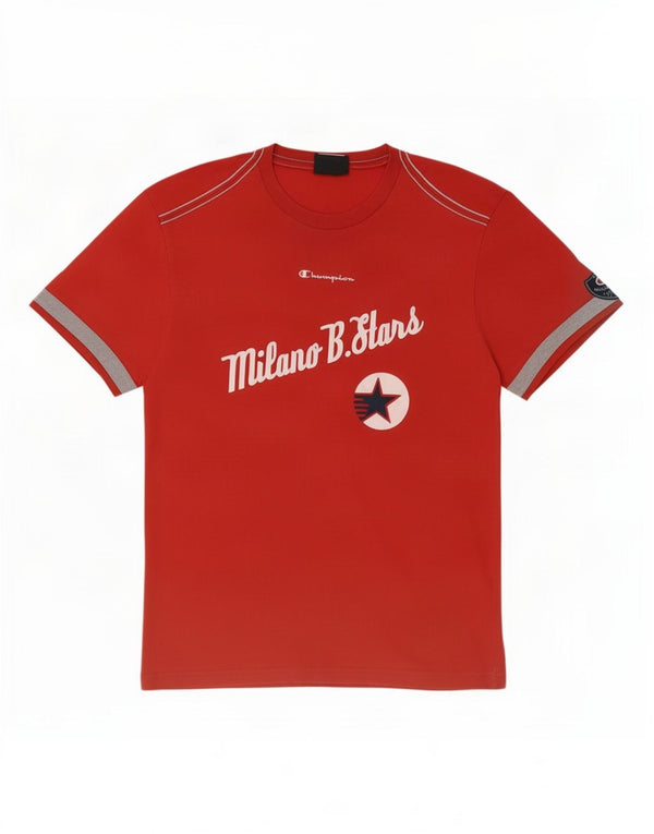 Tricou cu grafic Milano Champion pentru bărbați Top mare bumbac roșu