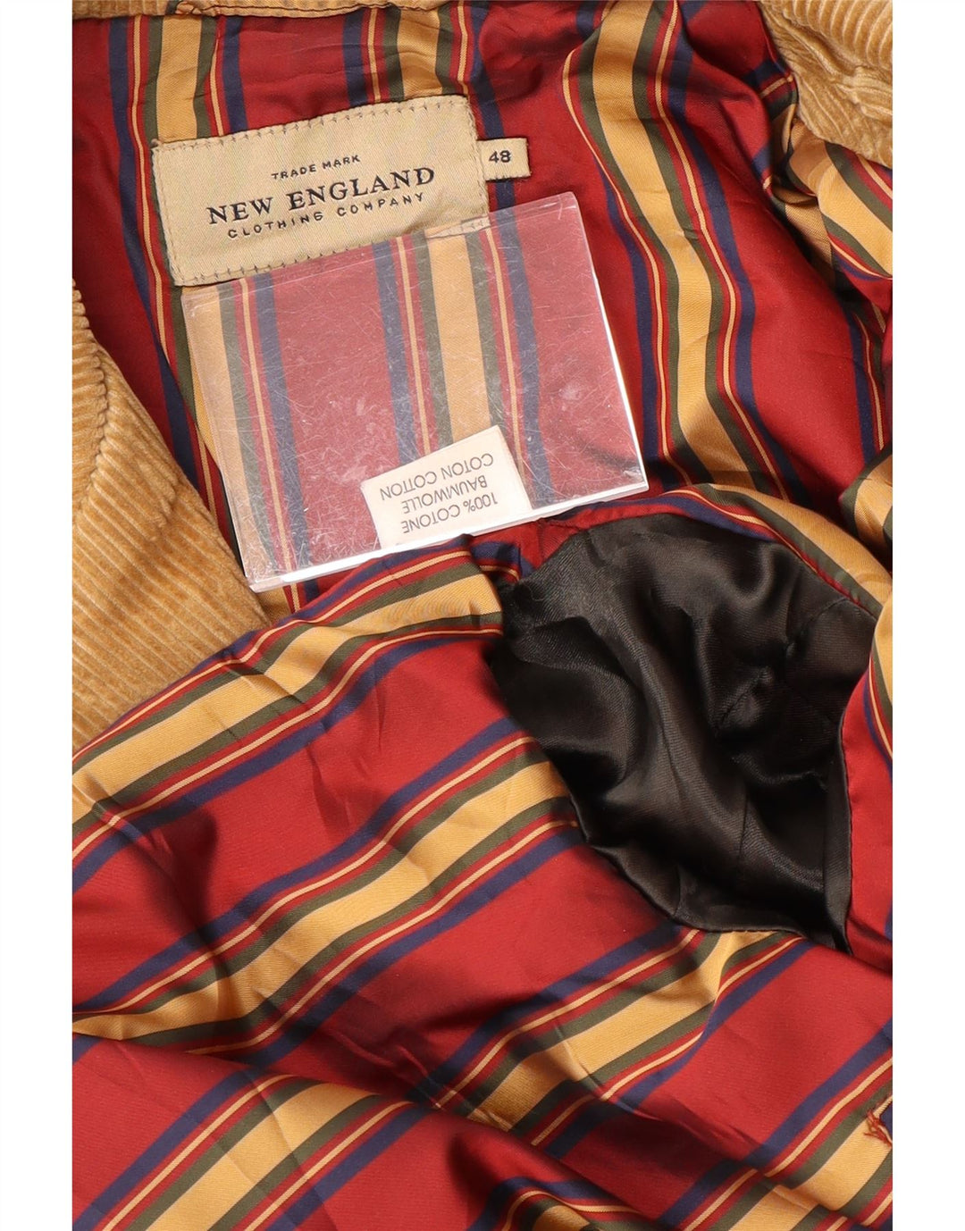 NEW ENGLAND Palton pentru bărbați din velur EU 48 Bumbac maro mediu