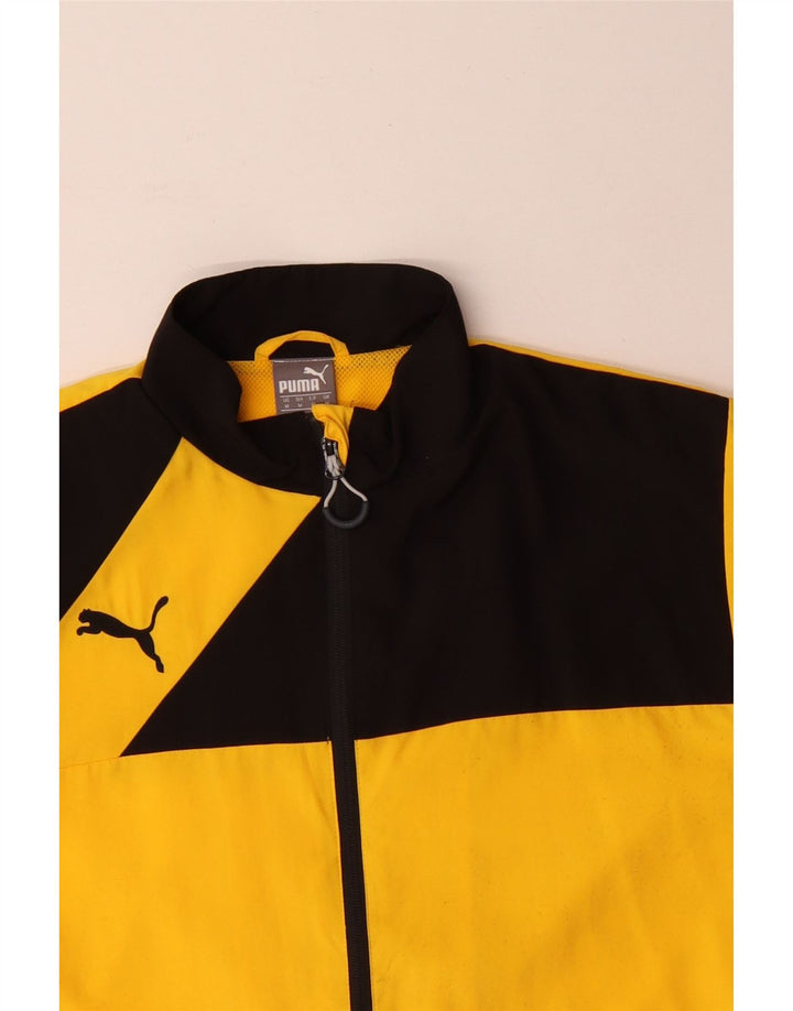 Jachetă de trening pentru bărbați Puma, din poliester color block, galben mediu
