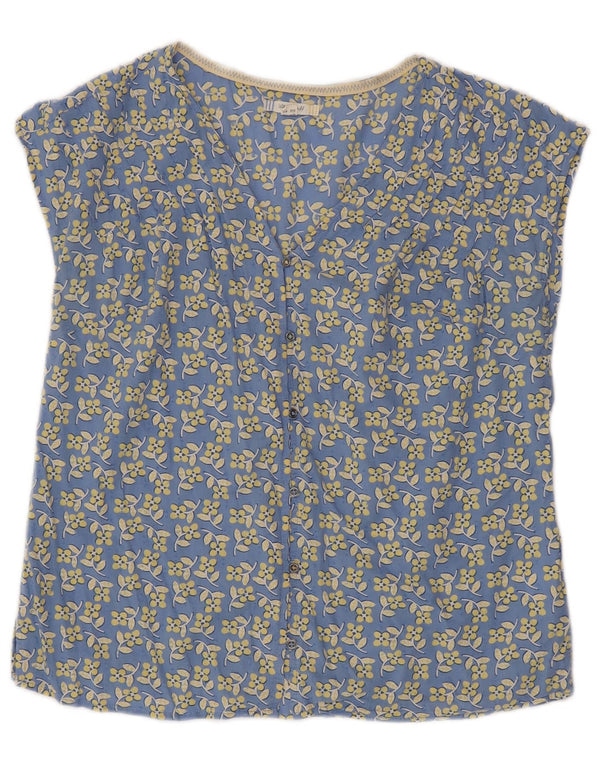 Bluză cu mânecă scurtă pentru femei White Stuff Top UK 12 Medium Blue Floral