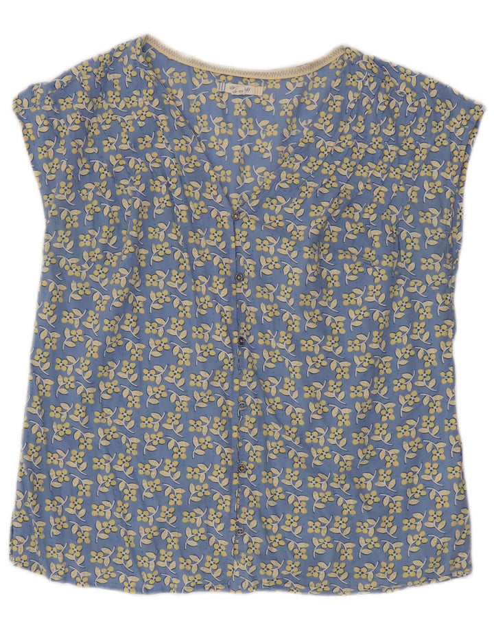 Bluză cu mânecă scurtă pentru femei White Stuff Top UK 12 Medium Blue Floral