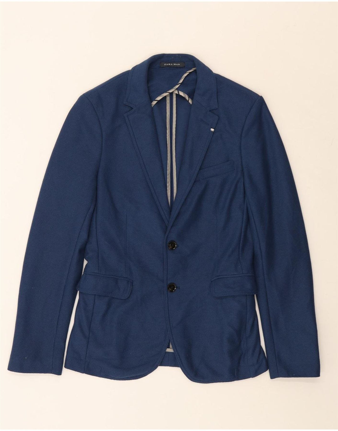 Blazer pentru bărbați Zara, cu 2 nasturi, UK 34 XS, poliester bleumarin