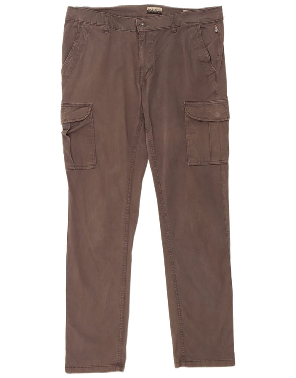 Pantaloni cargo subțiri Napapijri pentru femei L34 L31 bumbac maro
