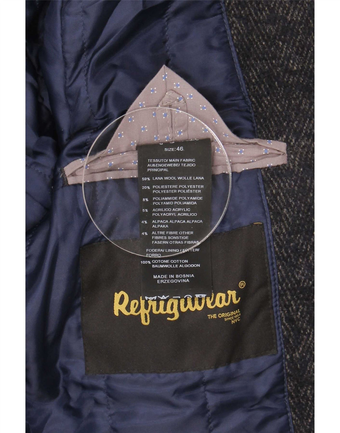 Refrigiwear Pardesiu Bărbați IT 46 Lână Gri Mic