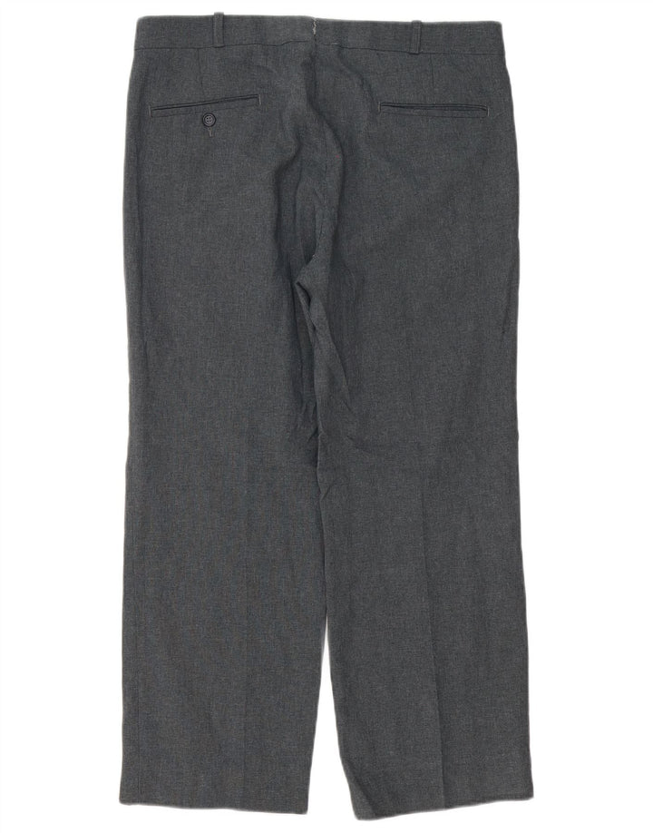 Pantaloni de costum Farah pentru bărbați cu picioare largi L32 L26 poliester gri