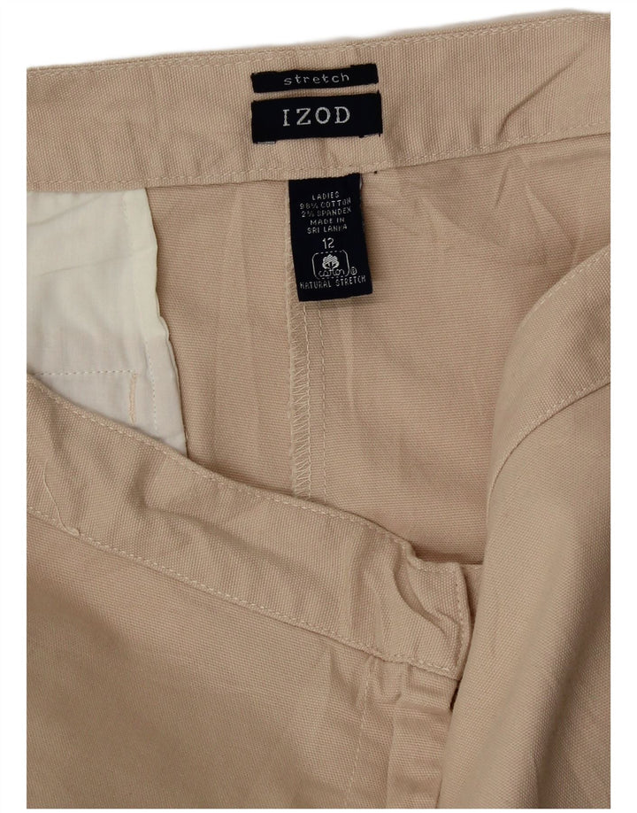 Pantaloni chino IZOD pentru femei US 12 Large W34 Beige Bumbac