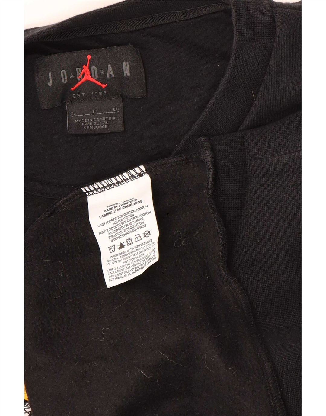 Hanorac grafic pentru bărbați Jordan Jumper XL bumbac negru