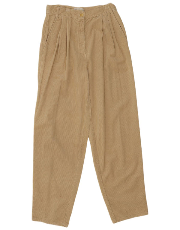 Pantaloni Benetton pentru femei cu talie înaltă din velur IT 44 Medium W28 L30 Bej