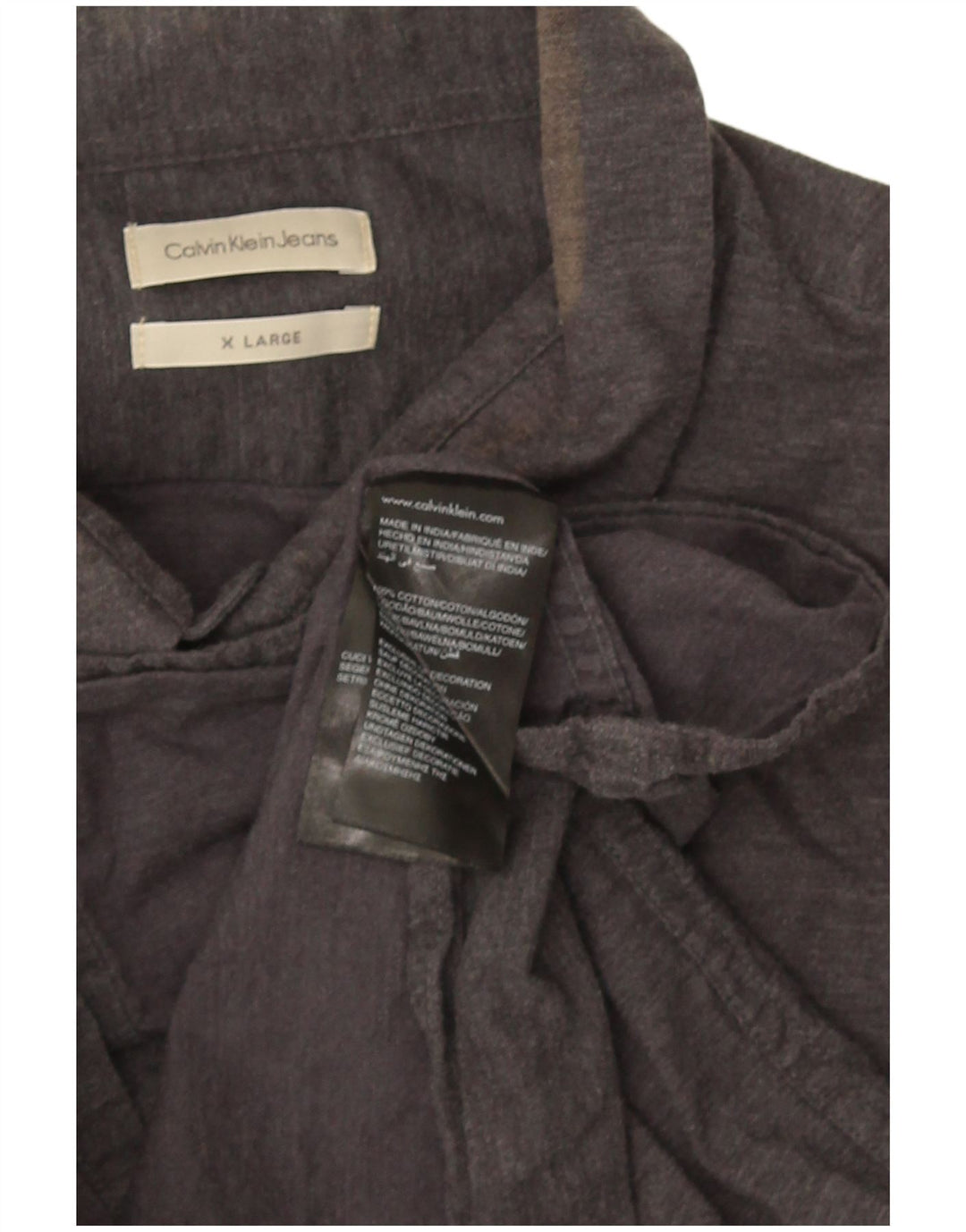 Cămașă pentru bărbați Calvin Klein Jeans XL bumbac gri