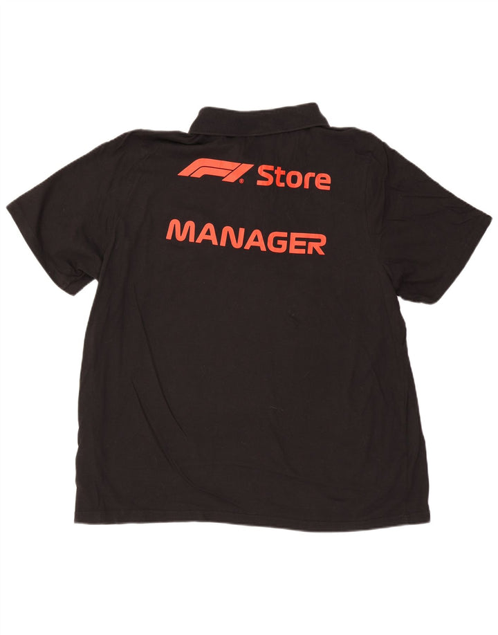 Tricou polo grafic PUMA pentru bărbați 2XL, bumbac negru
