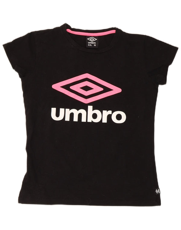 Tricou grafic Umbro Fete Top 15-16 Ani 2XL Bumbac Negru