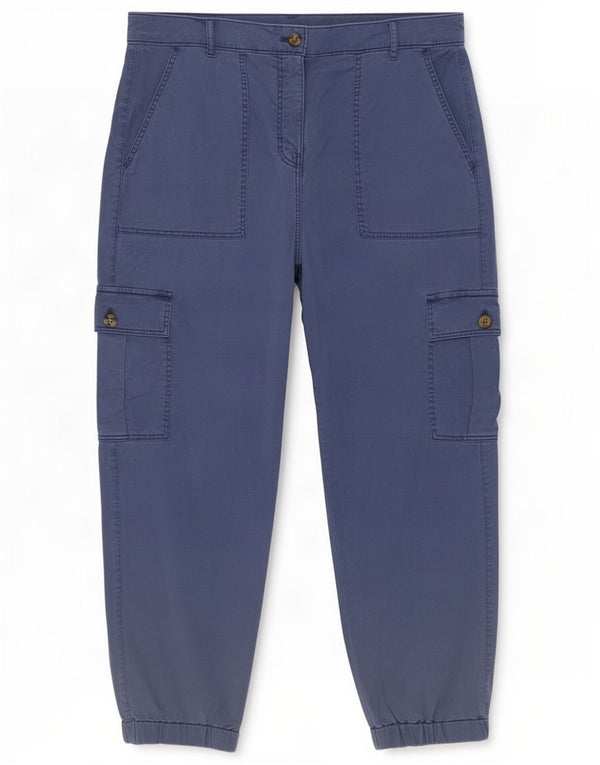 Marks & Spencer Womens Capri Cargo Trousers UK 12 Medium W30 L21 Blue