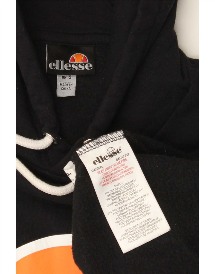 Pulover cu glugă cu grafic pentru bărbați Ellesse, bumbac mic, negru