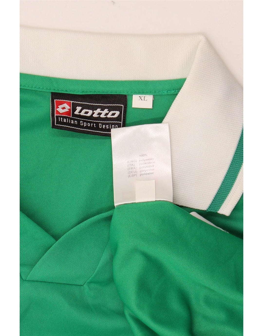 Tricou polo cu mânecă lungă LOTTO pentru bărbați, XL, verde, poliester color bloc