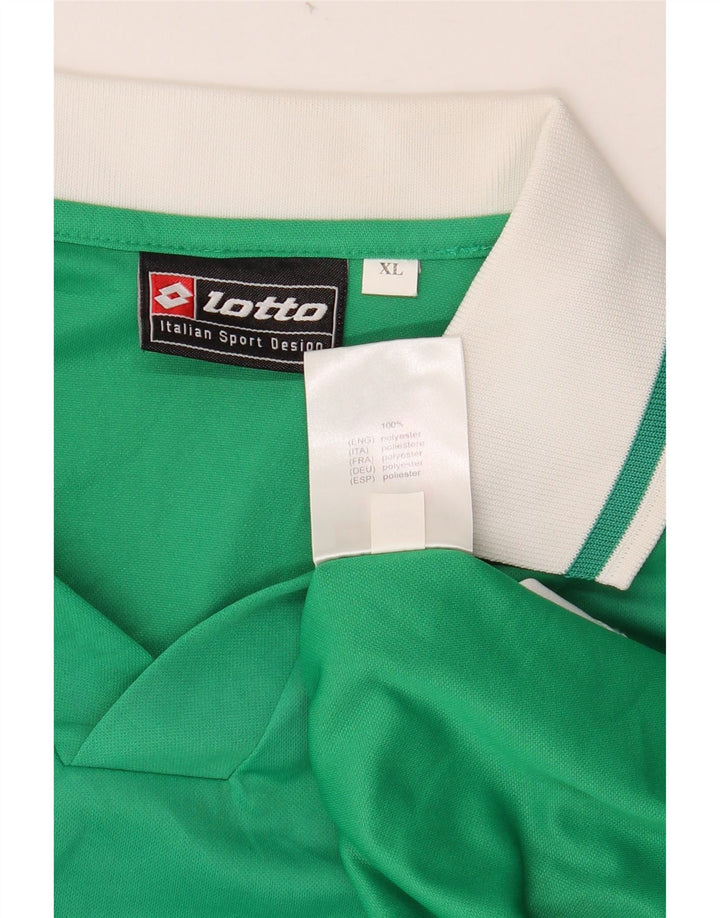 Tricou polo cu mânecă lungă LOTTO pentru bărbați, XL, verde, poliester color bloc