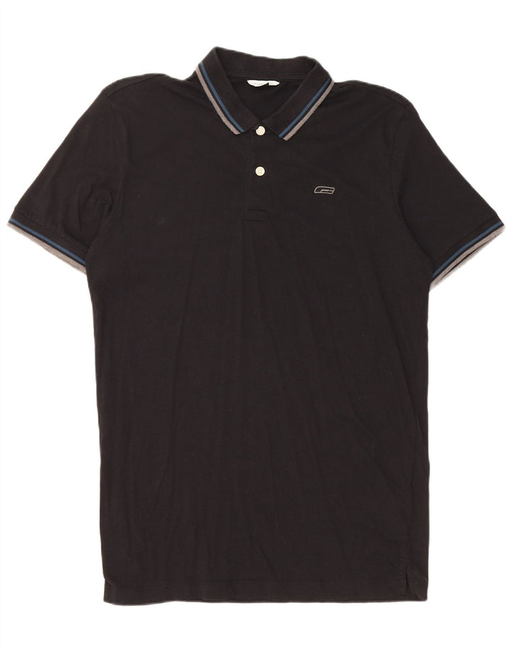 Cămașă polo pentru bărbați JACK & JONES, bumbac negru mare
