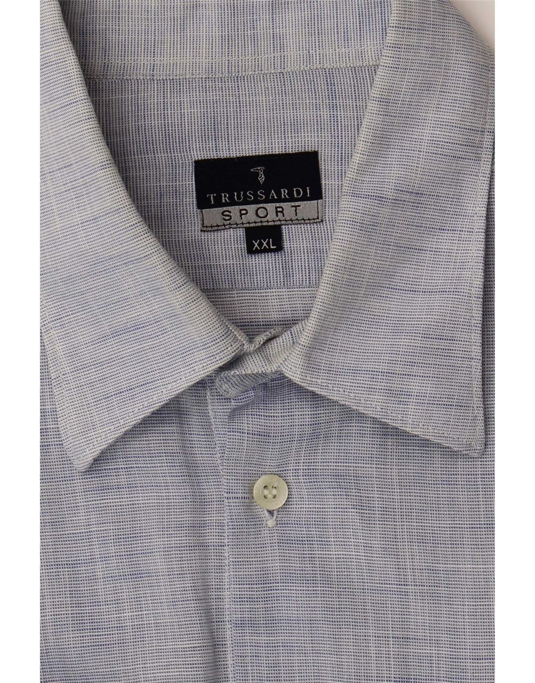 Cămașă Trussardi pentru bărbați 2XL, bumbac cu pete albastre