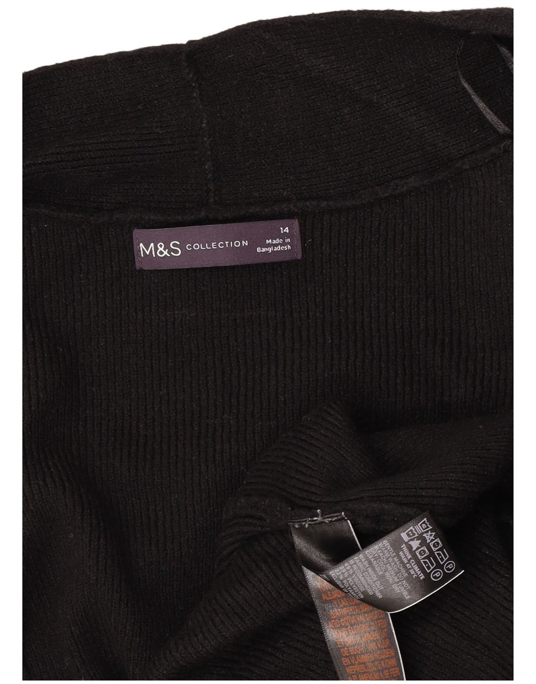 Pulover cardigan deschis pentru femei Marks & Spencer UK 14 mare negru