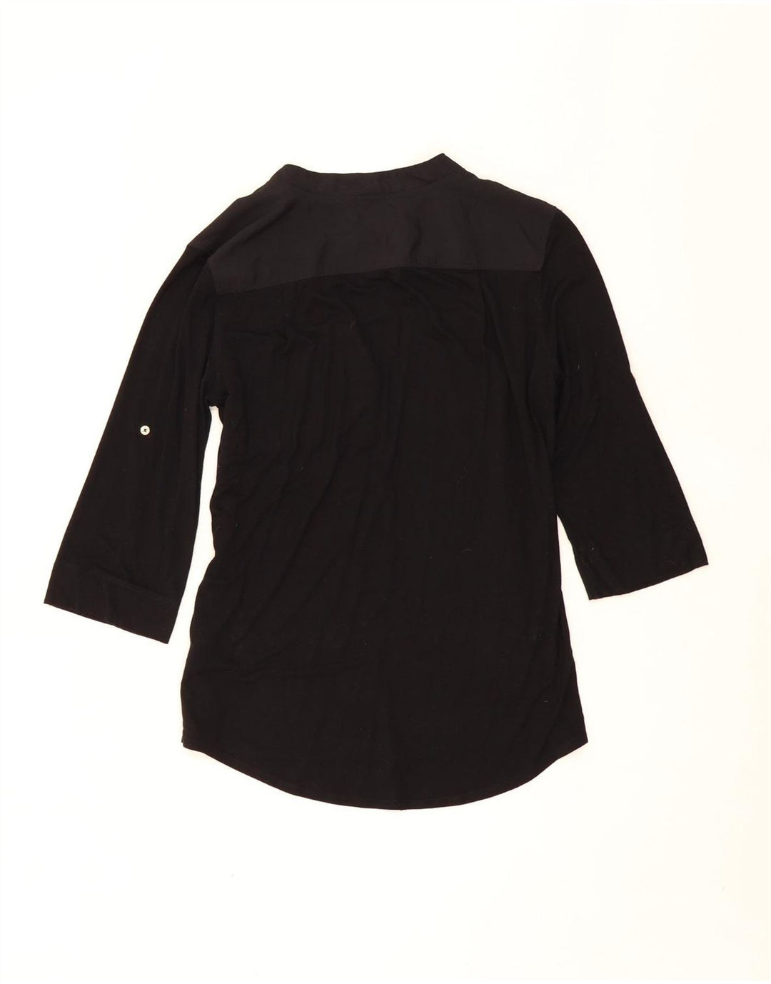 CALVIN KLEIN Womens 3/4 Sleeve Pullover Shirt UK 10 Small Black Rayon