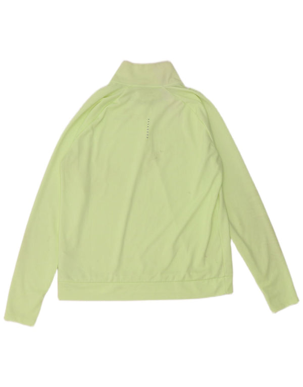 Top de trening Nike Dri Fit, cu fermoar și gât, pentru femei, UK 14, verde mediu