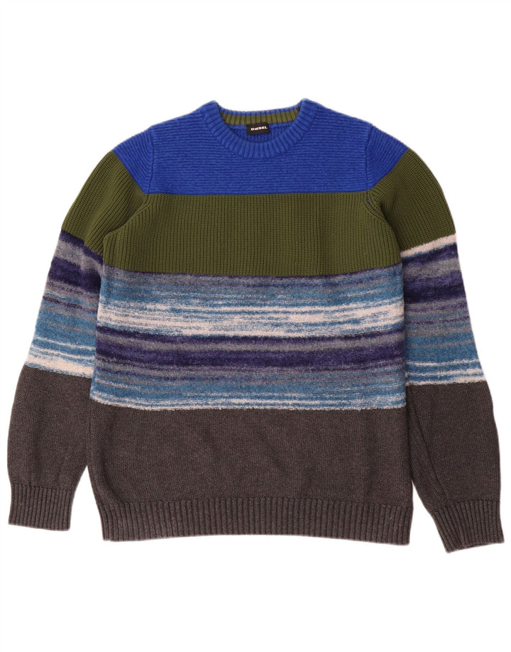 Pulover Diesel pentru femei cu decolteu rotund, cu dungi mari, multicolore, UK 14