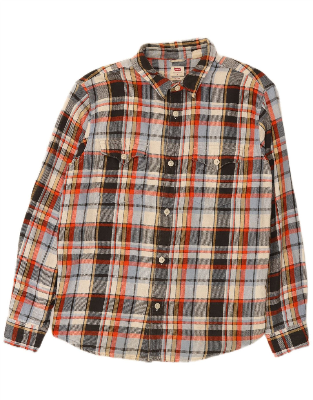 Cămașă de flanel relaxată Levi's pentru bărbați, bumbac cu carouri medii multicolore