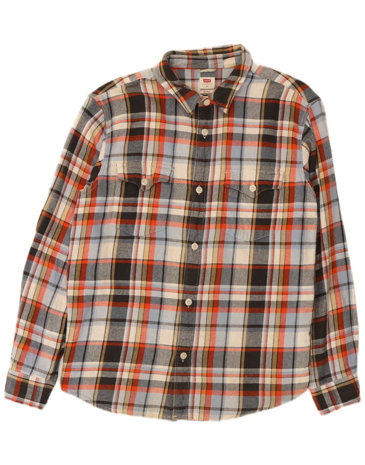 Cămașă de flanel relaxată Levi's pentru bărbați, bumbac cu carouri medii multicolore