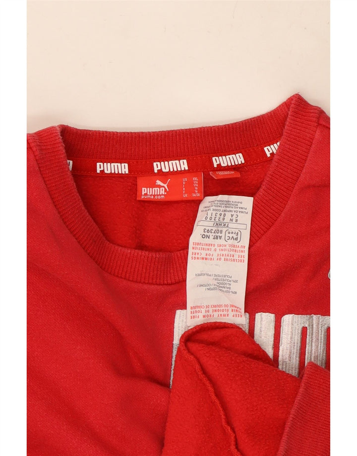 Pulover cu grafic PUMA pentru băieți, 15-16 ani, bumbac roșu