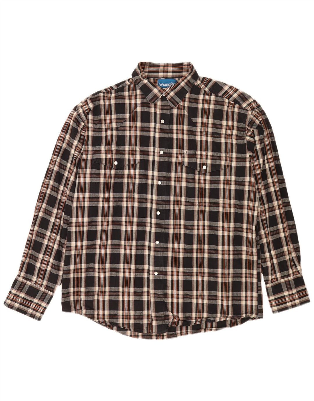 Cămașă de flanel pentru bărbați Wrangler, cu carouri mari, negru