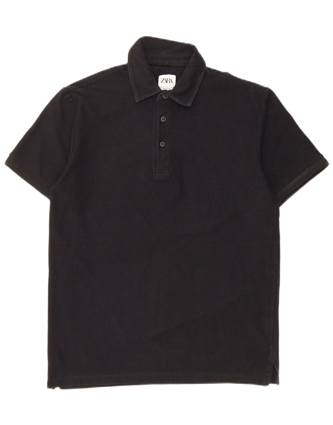 Tricou polo pentru bărbați Zara, bumbac negru mic