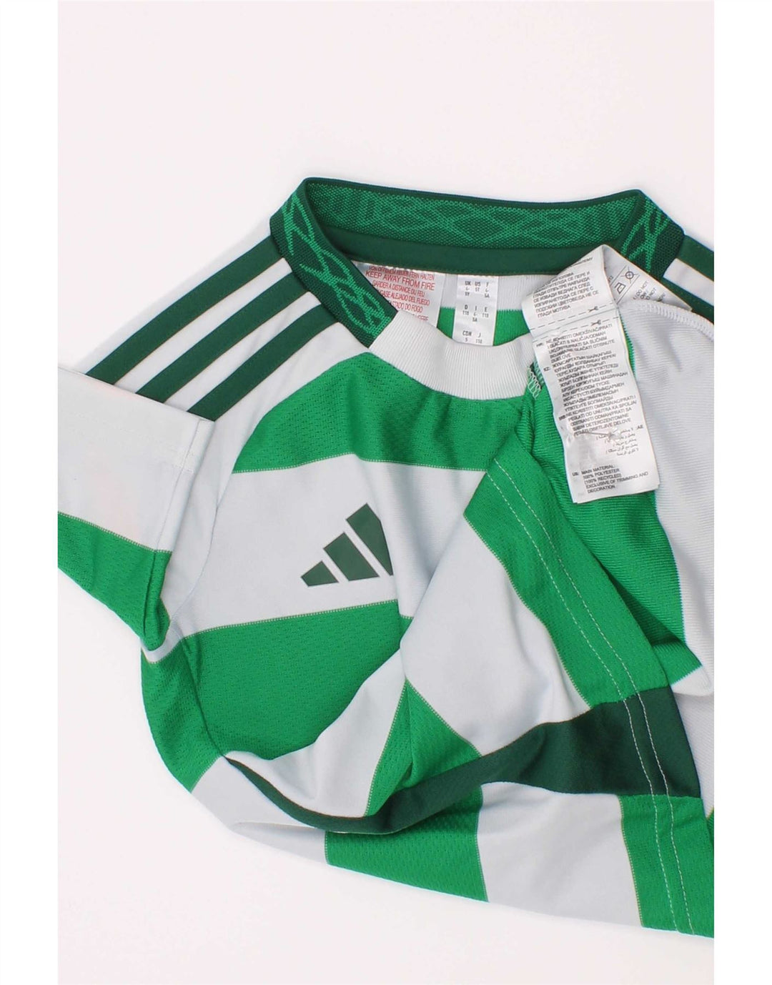 Tricou grafic pentru băieți Adidas Top 4-5 ani Poliester cu dungi verzi