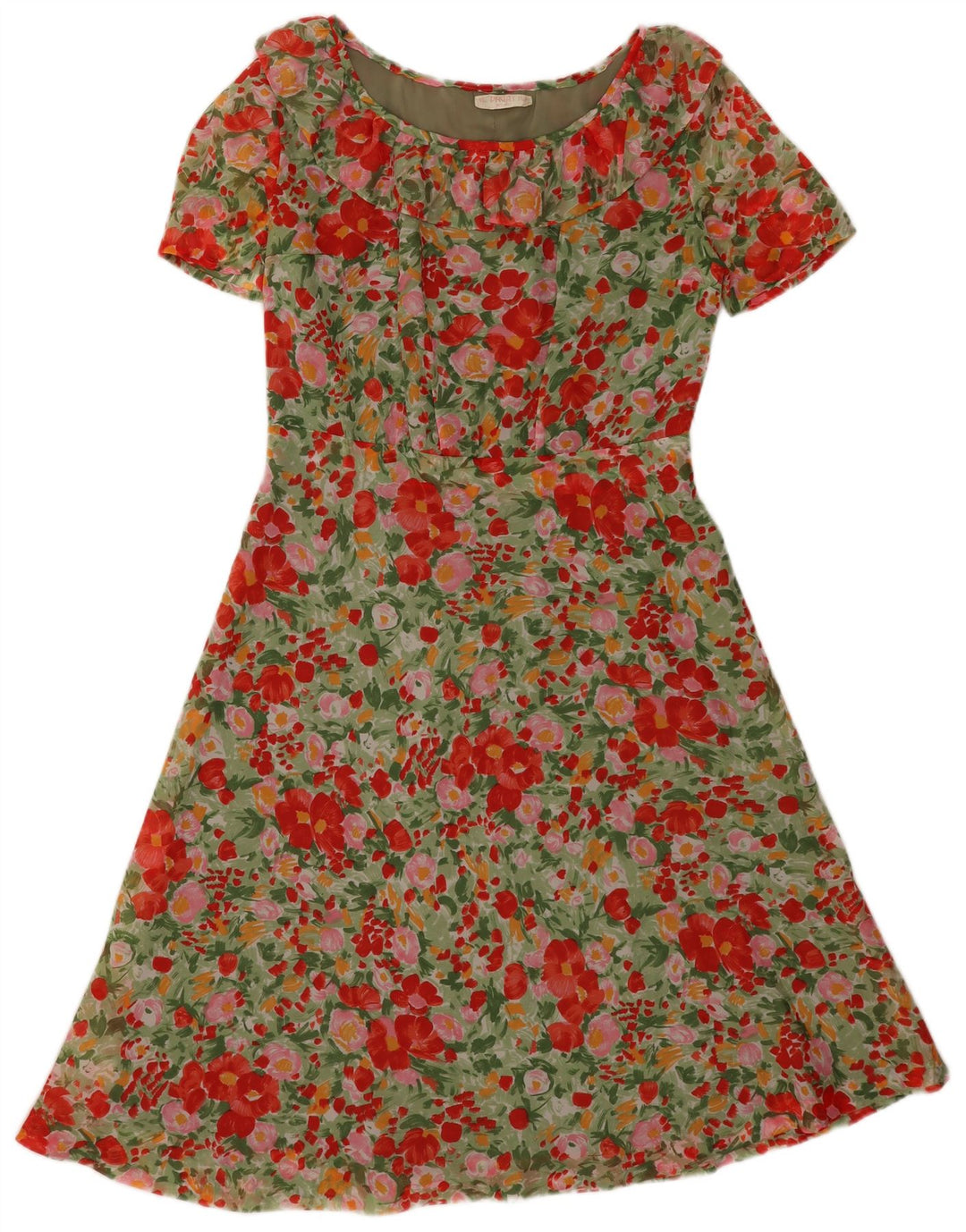 Rochie vintage pentru femei în linie A UK 12 Poliamidă florală multicoloră medie