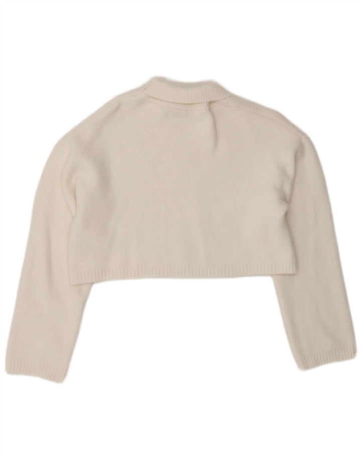Pulover oversized cu gât rulat Zara pentru femei UK 10 Small White