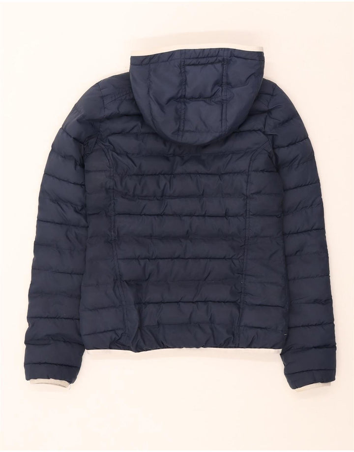 Jachetă căptușită cu glugă Adidas pentru femei UK 6 XS bleumarin poliester
