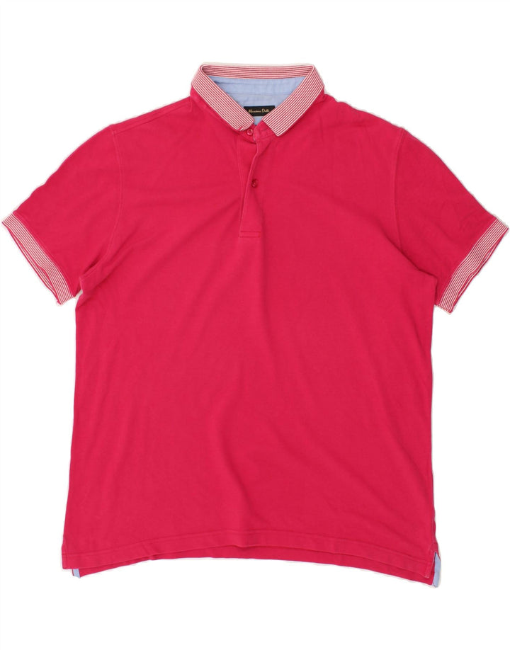 MASSIMO DUTTI Mens Regular Fit Polo Shirt XL Pink Cotton | Vintage Massimo Dutti | Thrift | Second-Hand Massimo Dutti | Used Clothing | Messina Hembry 