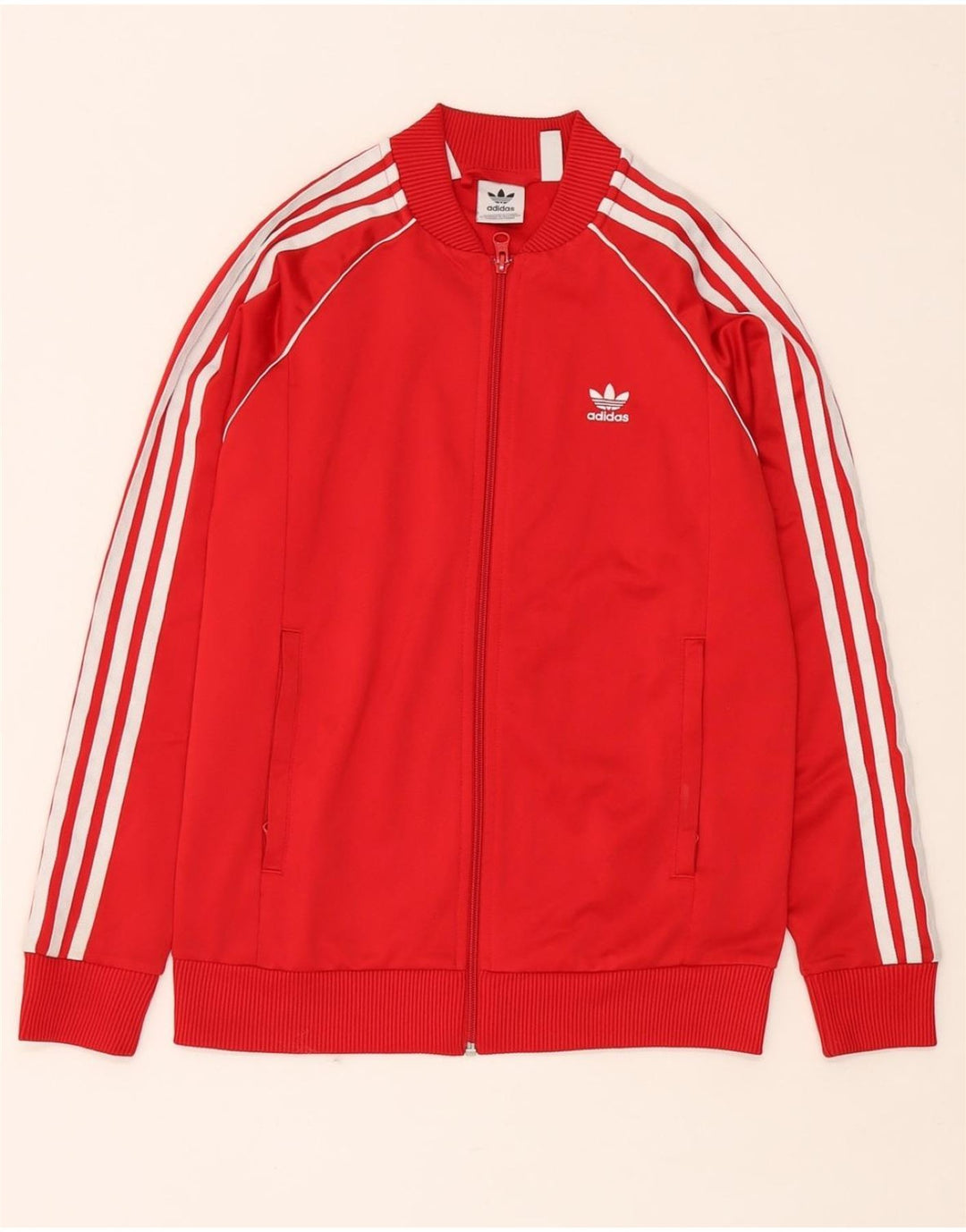 Jachetă de trening pentru băieți ADIDAS 13-14 ani poliester roșu