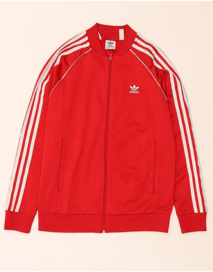 Jachetă de trening pentru băieți ADIDAS 13-14 ani poliester roșu