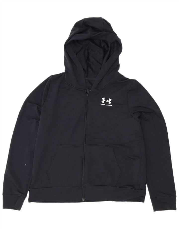 Pulover Under Armour pentru băieți, cu fermoar, 11-12 ani, poliester negru mare