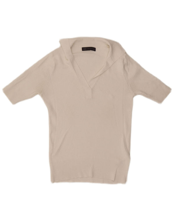 Tricou polo pentru femei Marks & Spencer UK 10 Small White Viscose