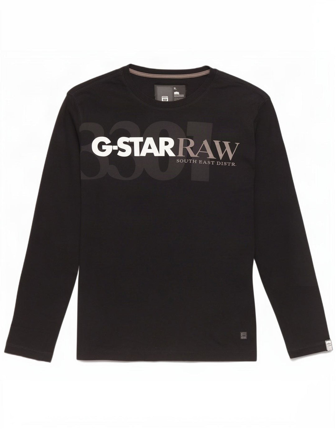 Top grafic G-Star pentru bărbați cu mânecă lungă XL, negru