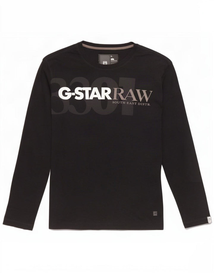 Top grafic G-Star pentru bărbați cu mânecă lungă XL, negru