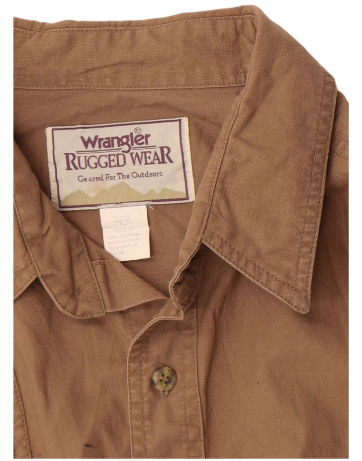 Cămașă pentru bărbați Wrangler XL bumbac maro