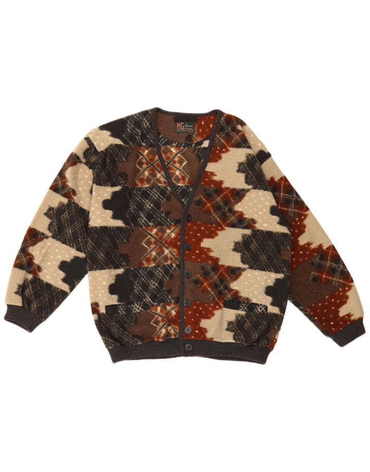 Jachetă vintage pentru bărbați din lână IT 50 Poliester geometric multicolor mediu