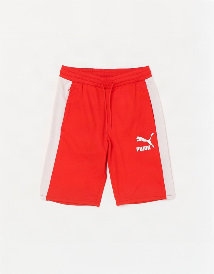 Pantaloni scurti sport Puma pentru bărbați, roșii mici, color block