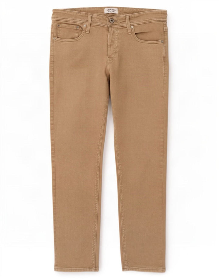 Blugi slim pentru bărbați Jack & Jones W34 L32 bumbac bej