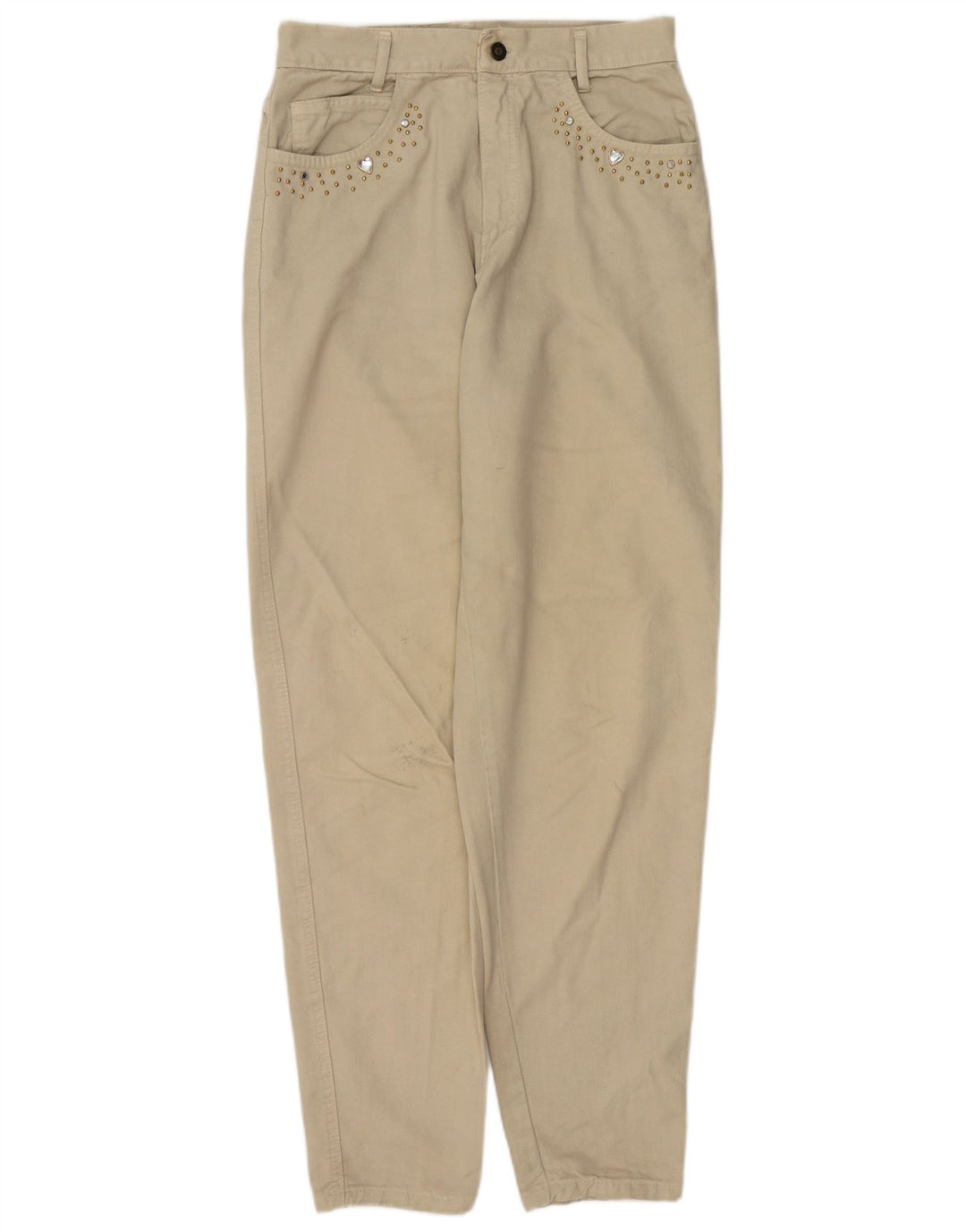 Blugi conici pentru femei VINTAGE W28 L32 bej