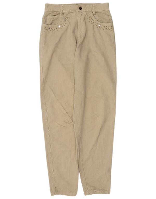 Blugi conici pentru femei VINTAGE W28 L32 bej